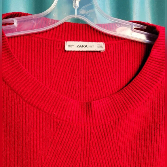 Zara Red Sweater Knit size 14 - Picture 7 of 8